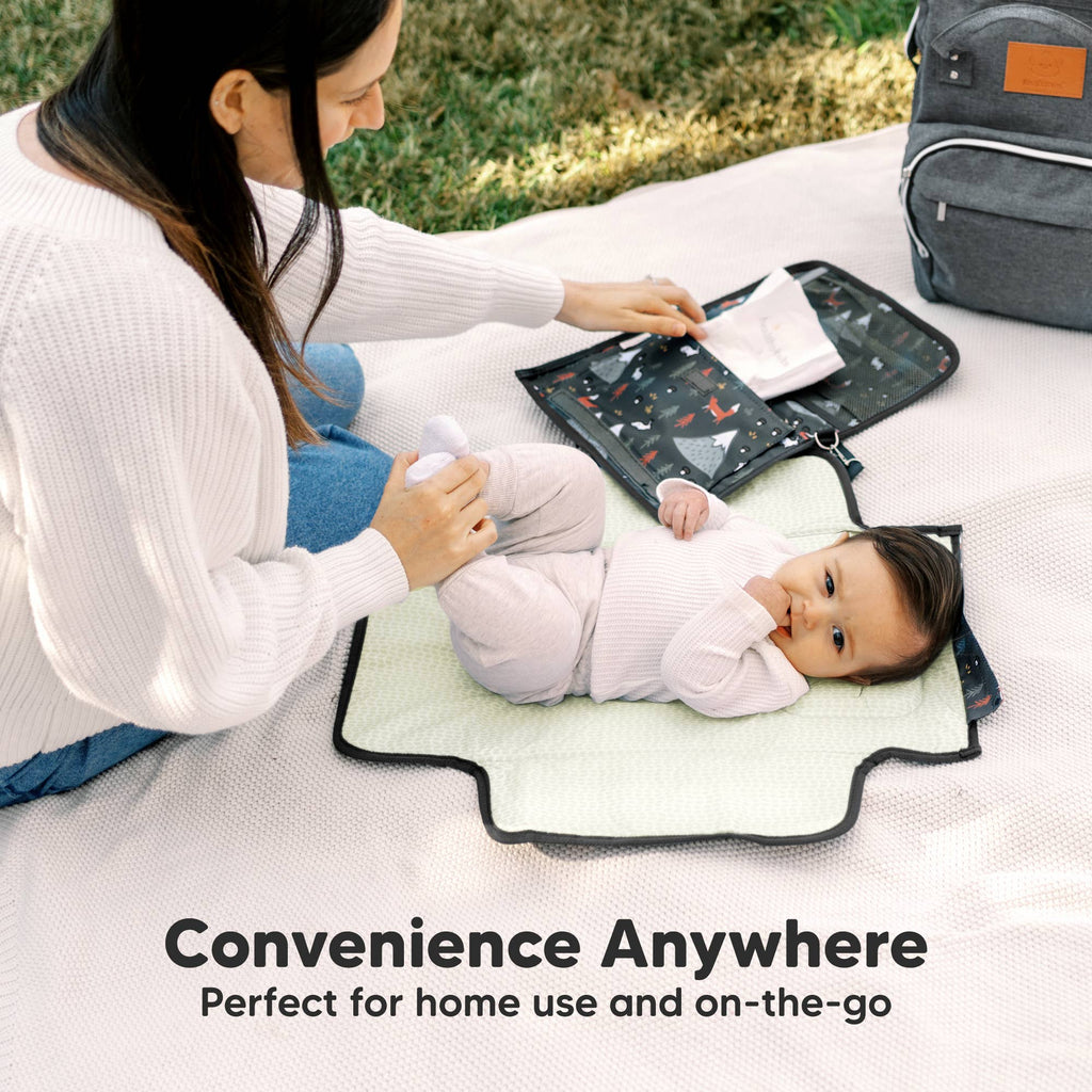 Ezee Portable Diaper Changing Pad, Foldable Changing Mat: Woods