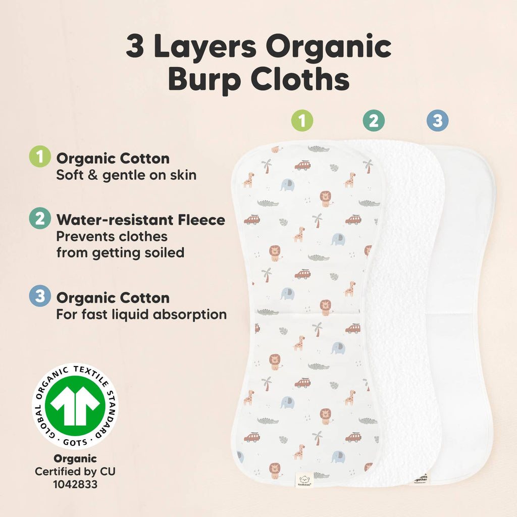 KeaBabies 5-Pack Urban Burp Cloths: Wilderness