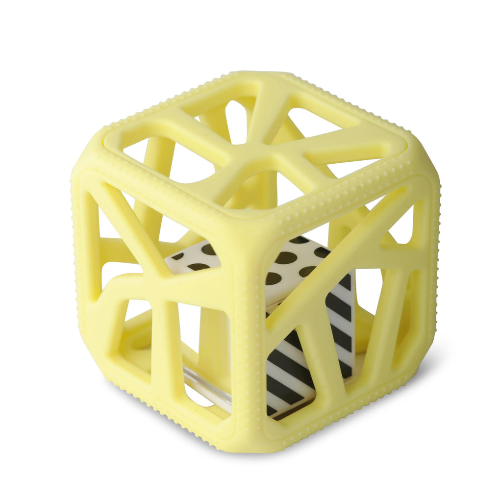 Chew Cube - Silicone Teether Rattle: Mint