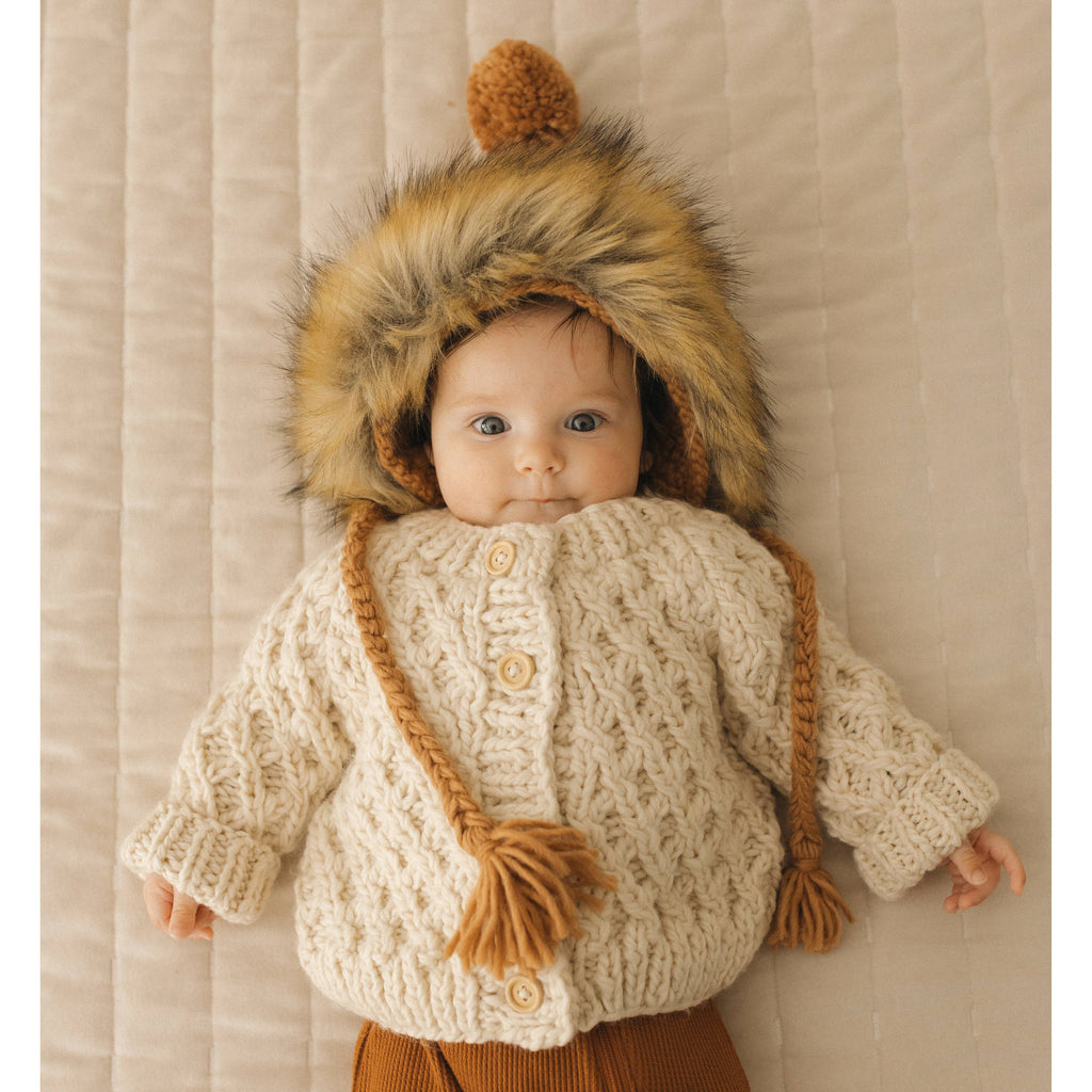 Waffle Cardigan Sweater Natural Baby & Toddler: 0-6 months
