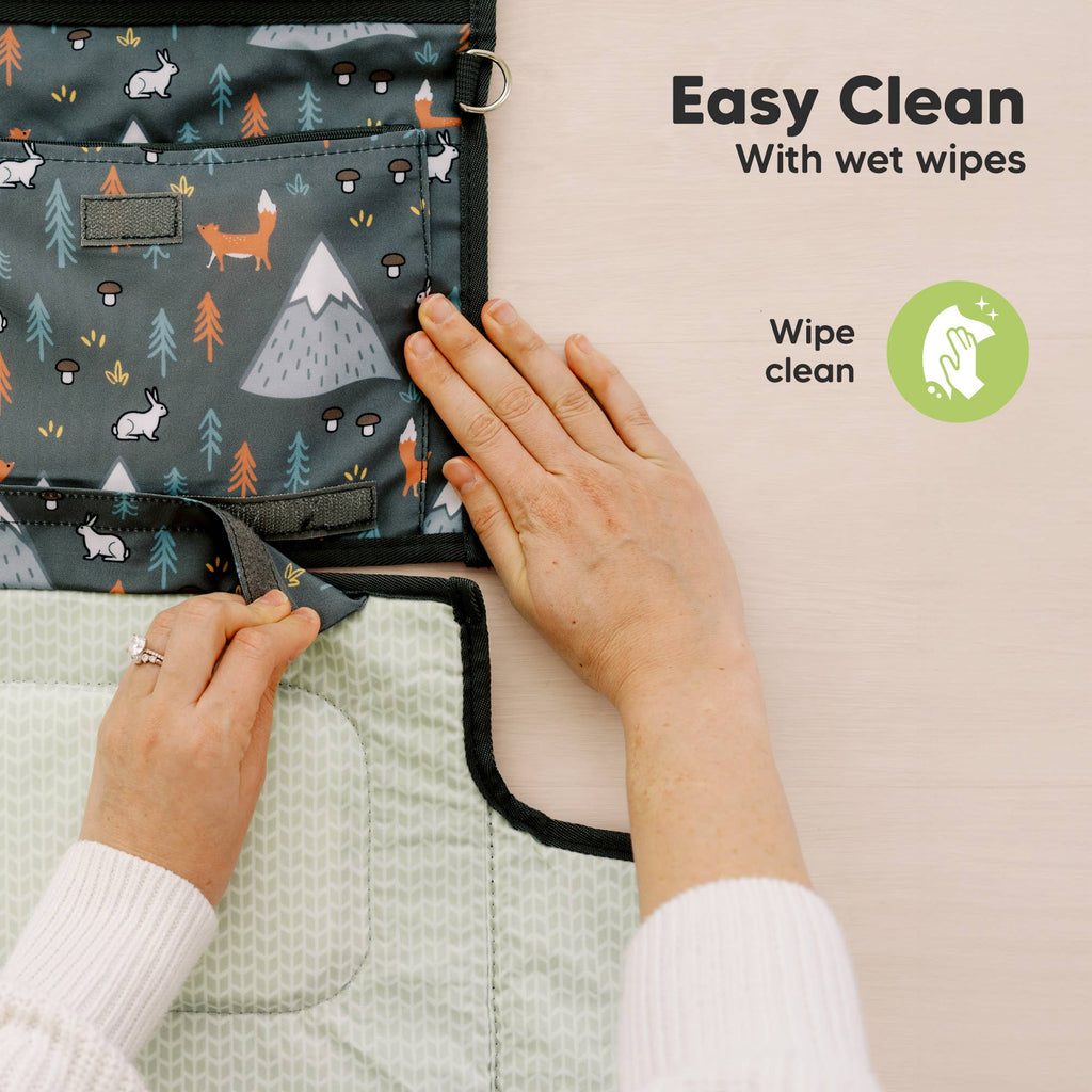 Ezee Portable Diaper Changing Pad, Foldable Changing Mat: Woods