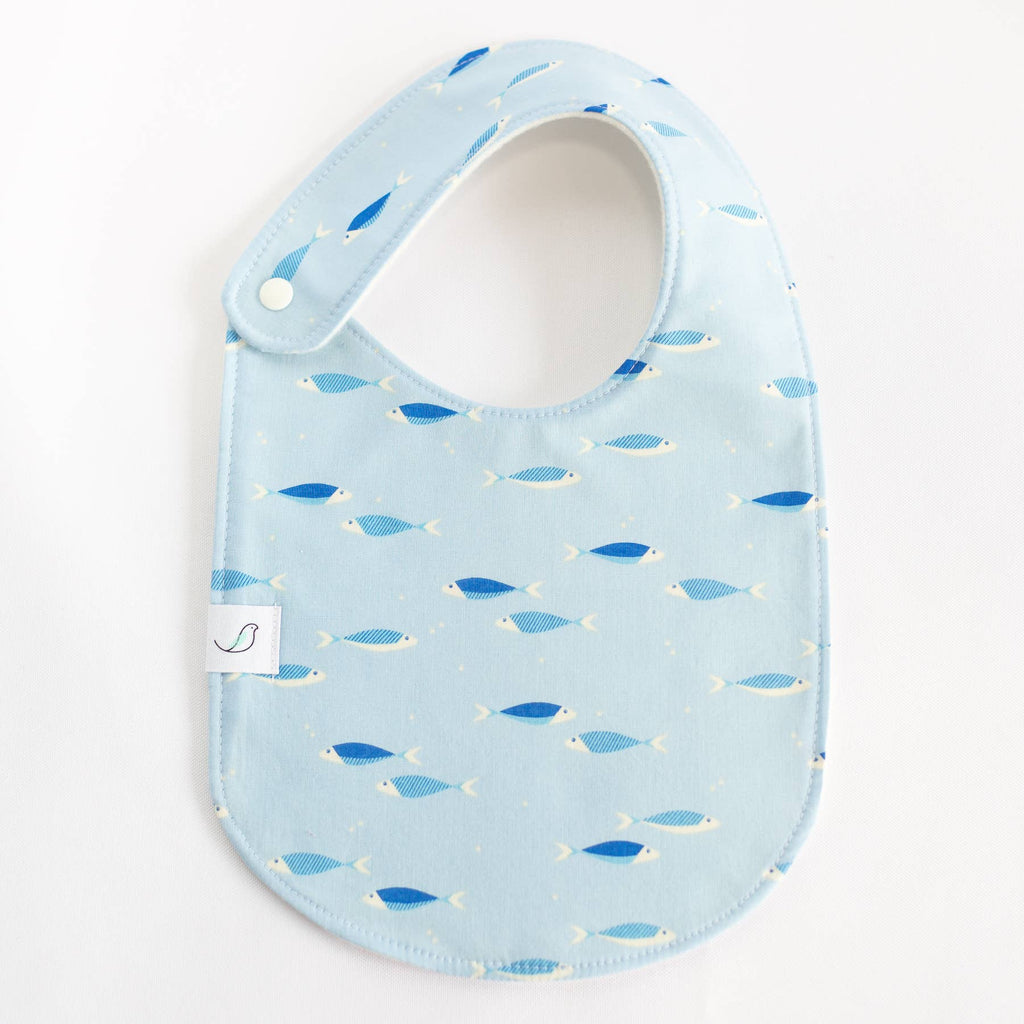 Charlie Snap Bib - Blue Fish