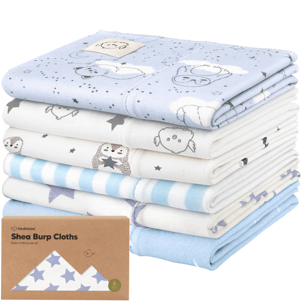 KeaBabies 6-Pack Shea Burp Cloths: Constellation