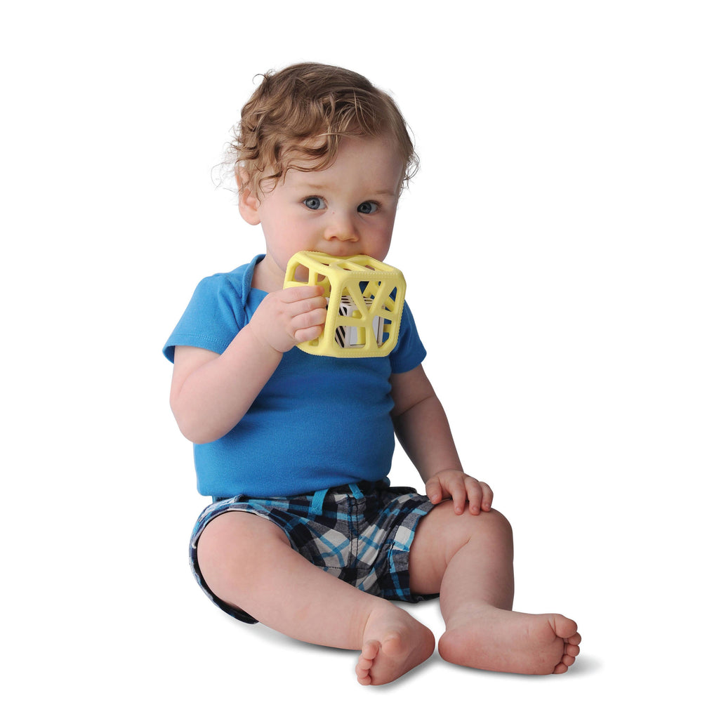 Chew Cube - Silicone Teether Rattle: Mint