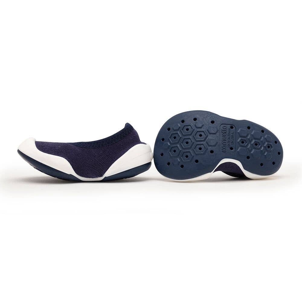 Komuello first walker baby sock shoes - Flat - Navy Solid