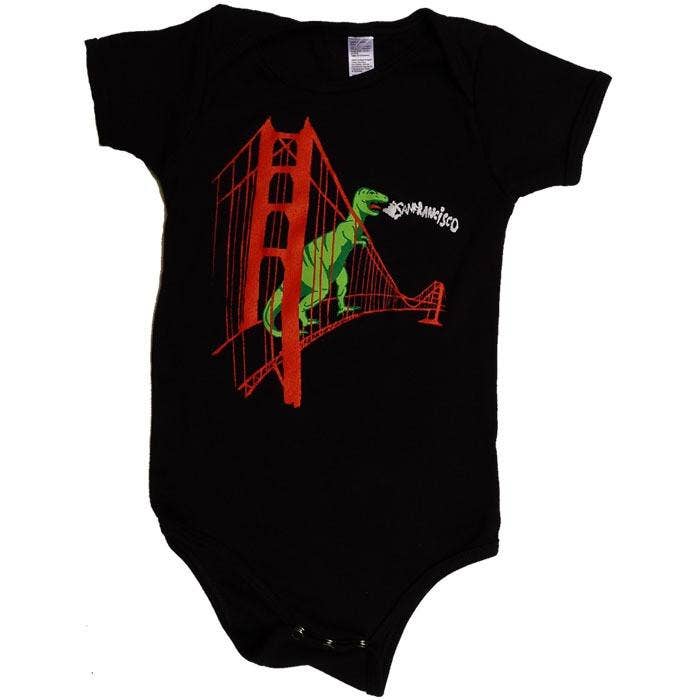 Black SF Dino Bodysuit Onesie