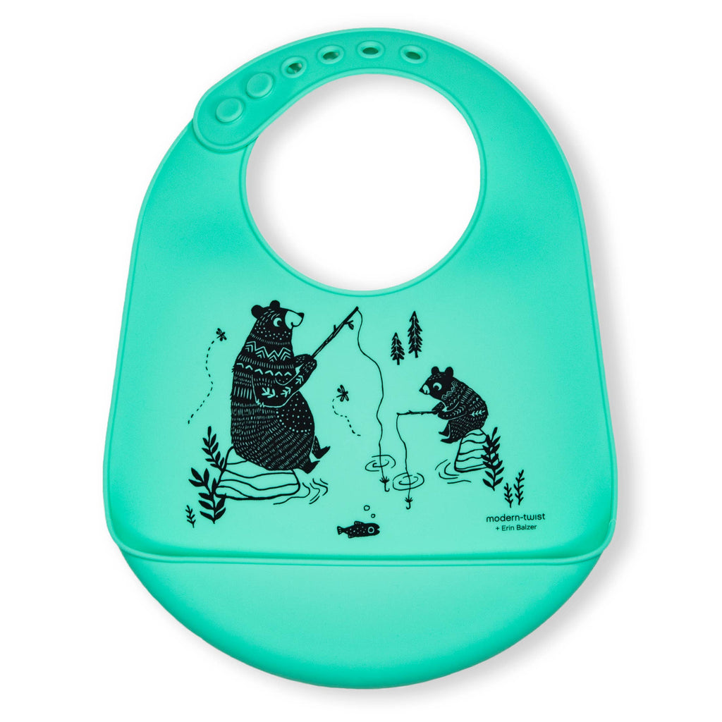 Bucket Bib: Bear Family - Green