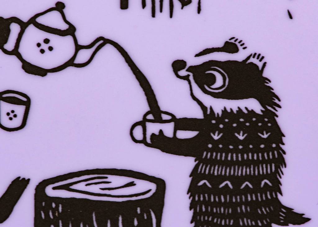 Bucket Bib: Badger Family - Lavender