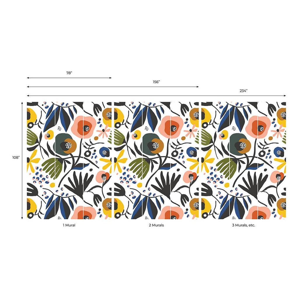 Secret Garden Peel and Stick Wallpaper Mural, 108" x 78"