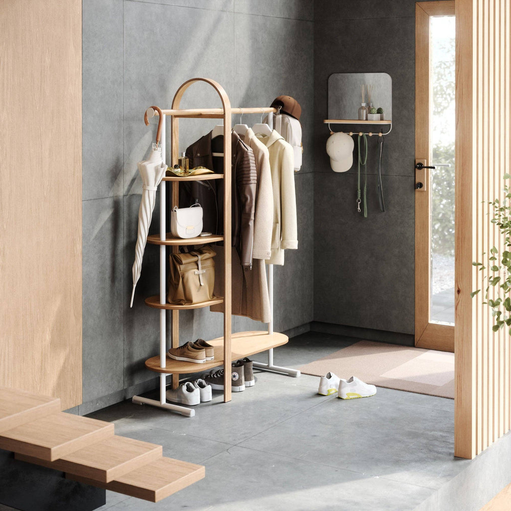 Bellwood Garment Rack: White-Natural