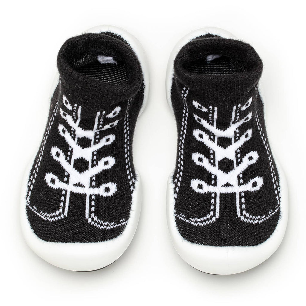 Komuello first walker baby sock shoes-Sneakers - Black