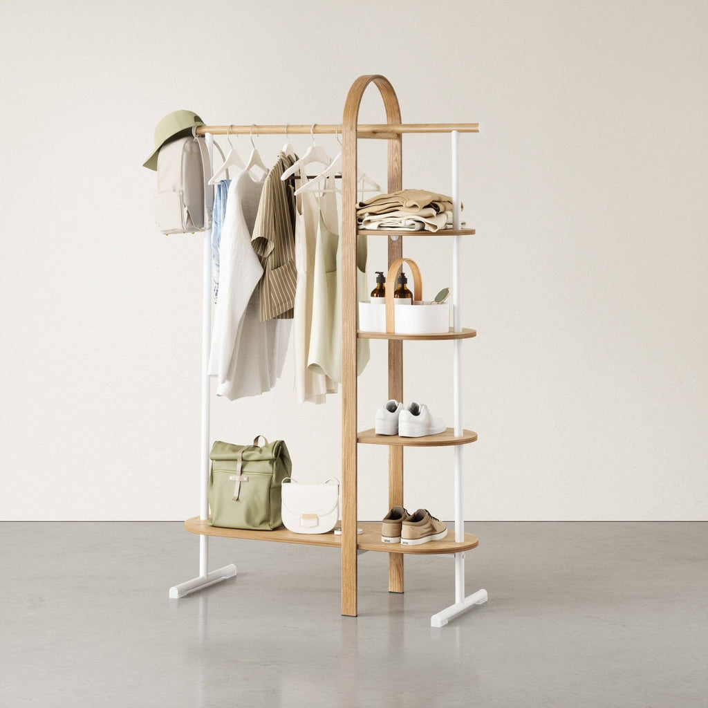Bellwood Garment Rack: White-Natural
