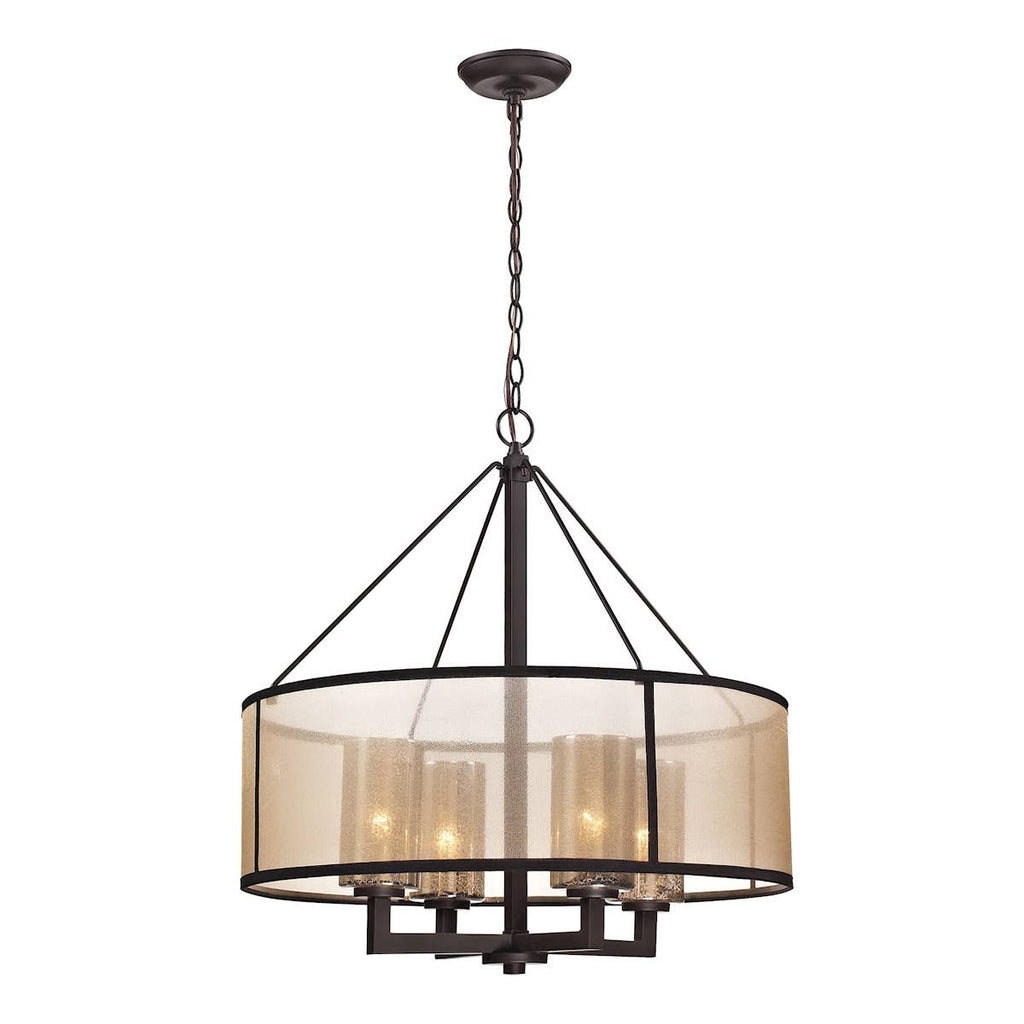 Diffusion 4-Lght Chandelier w/Organza & Mercury Glss 57027/4