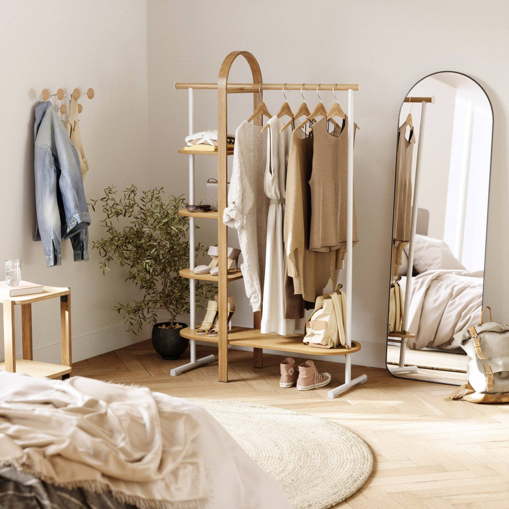 Bellwood Garment Rack: White-Natural