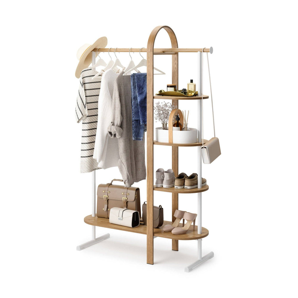 Bellwood Garment Rack: White-Natural