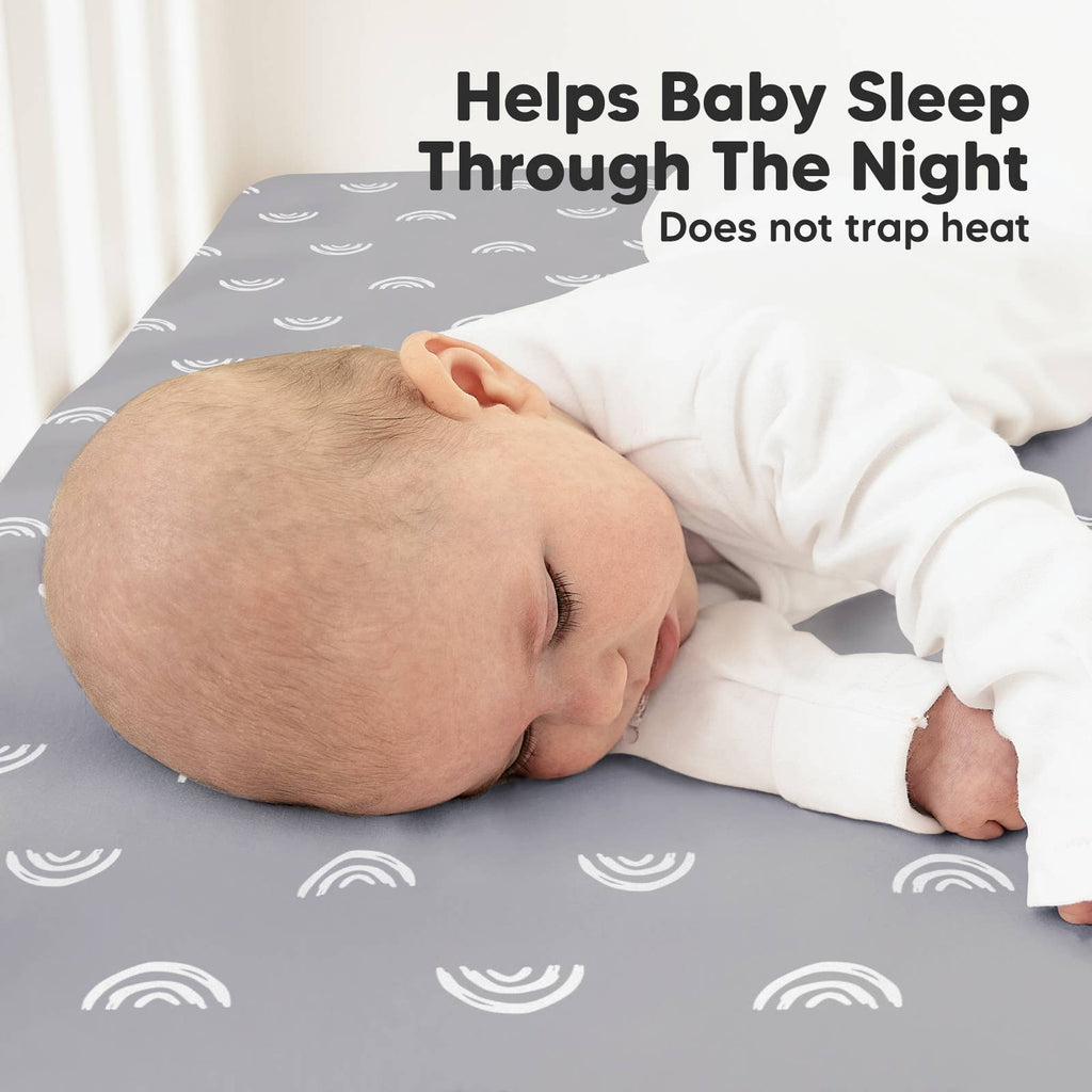 Soothe Fitted Crib Sheets: Rainbow