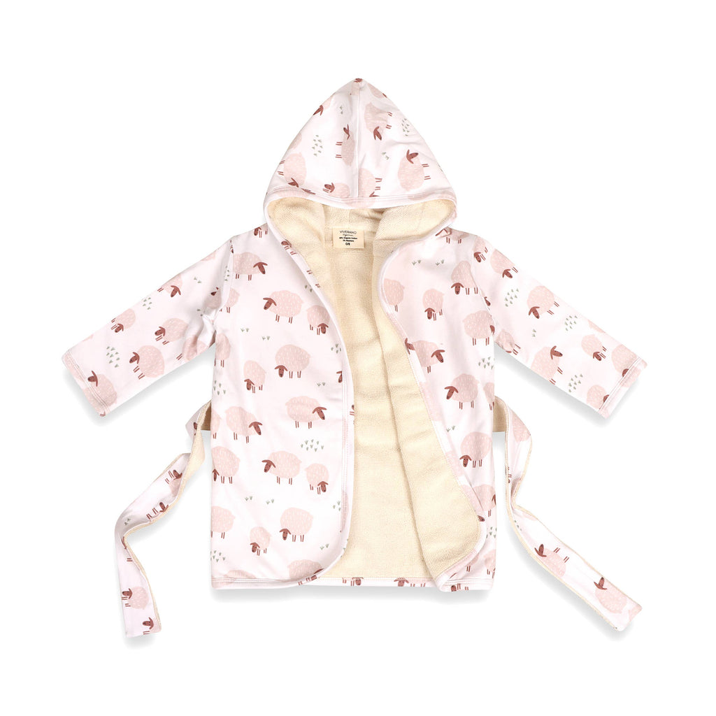 Sheep Baby Hooded Bathrobe (Organic Jersey)