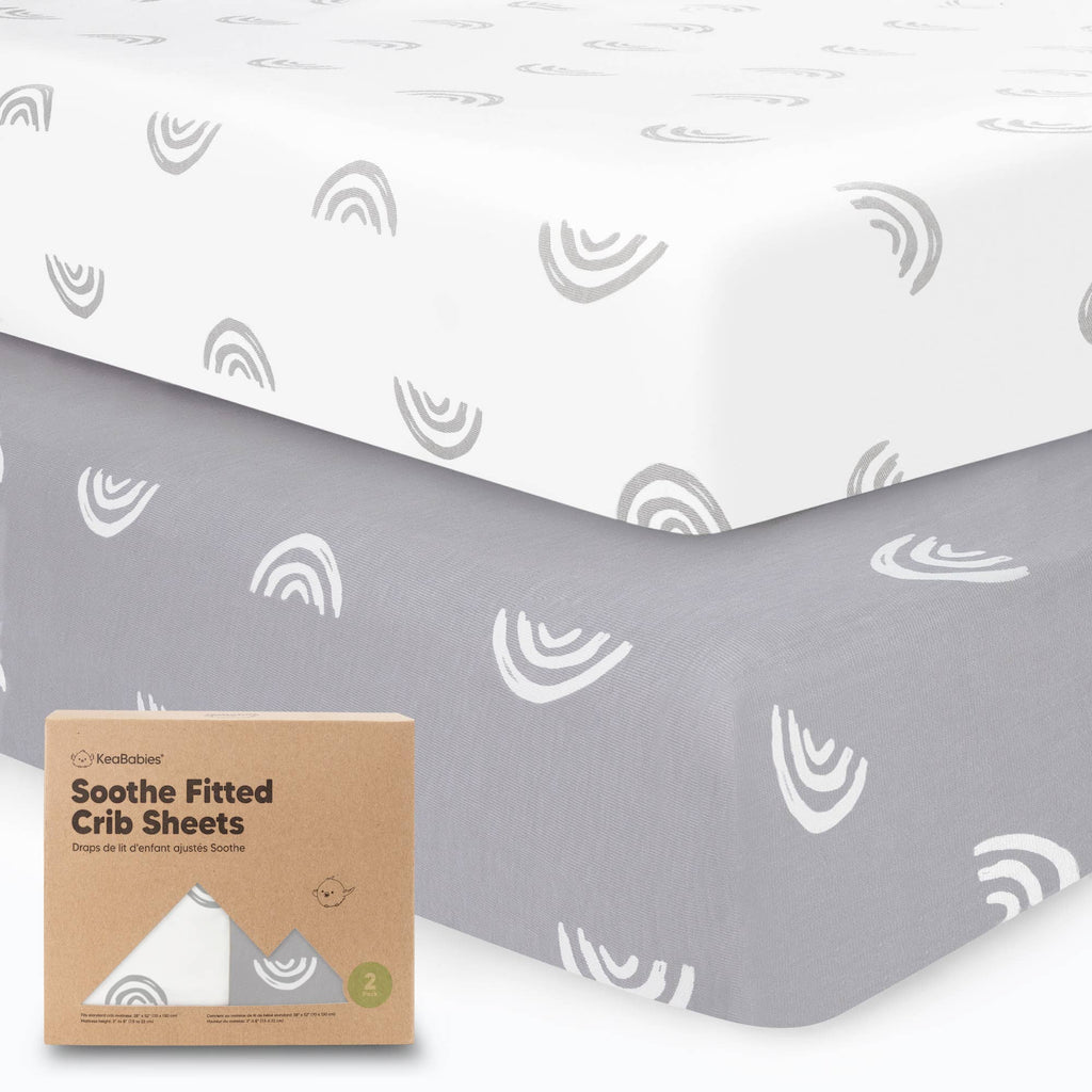 Soothe Fitted Crib Sheets: Rainbow