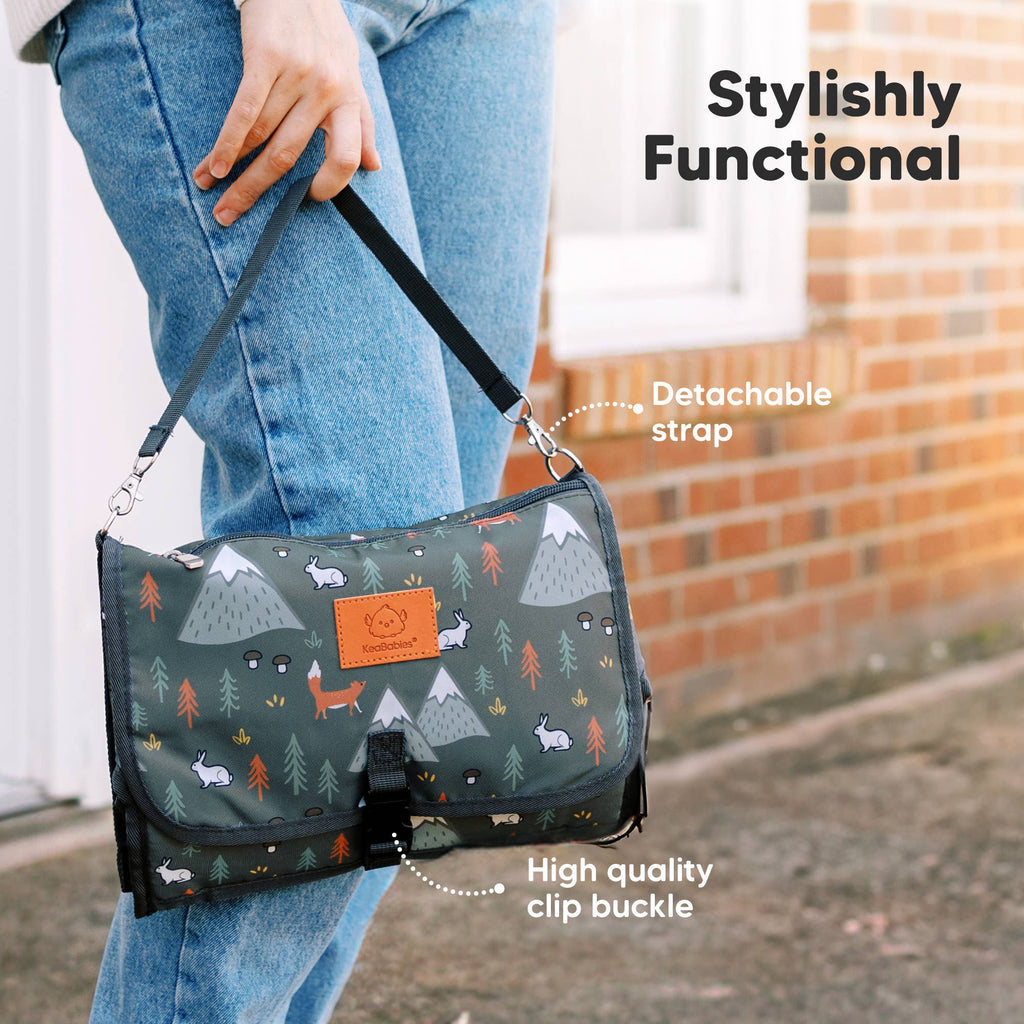 Ezee Portable Diaper Changing Pad, Foldable Changing Mat: Woods