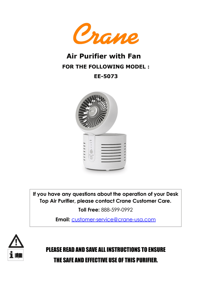 2-In-1 Desk Top Air Purifier & Fan - With HEPA & UVC Light