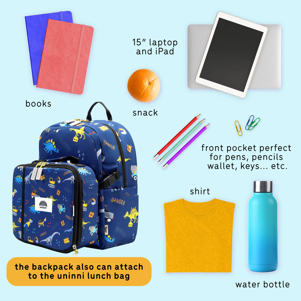 Ethan Backpack-Blue Dinosaur