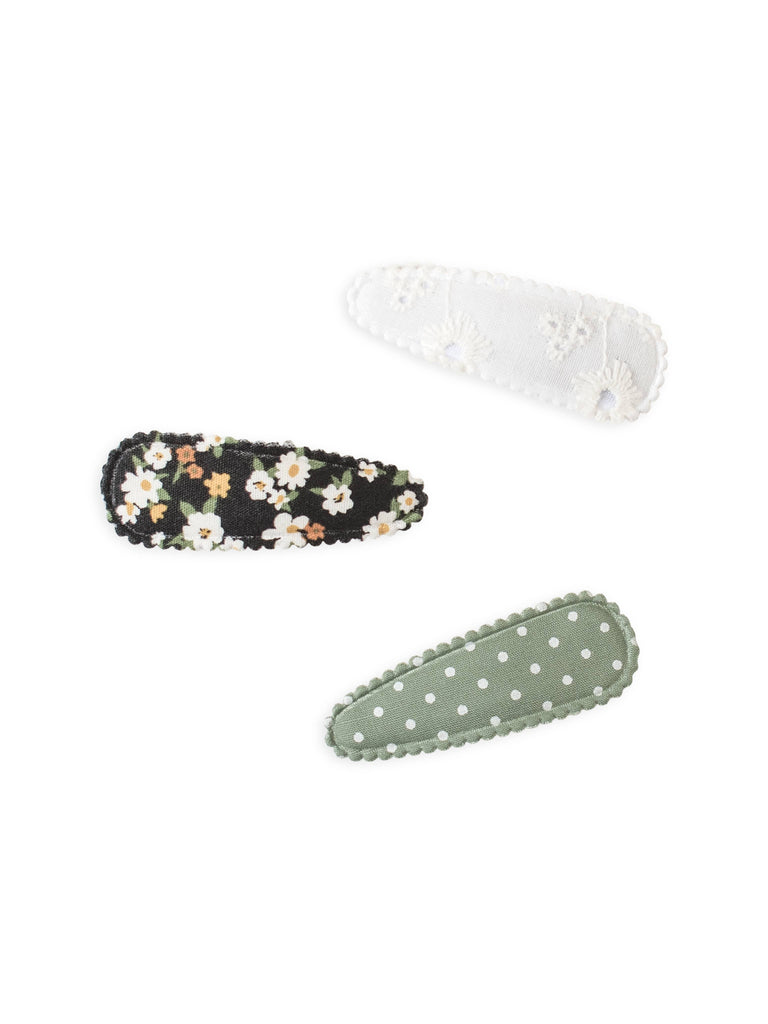 KENDI Clips 3 Pack - Green Polka