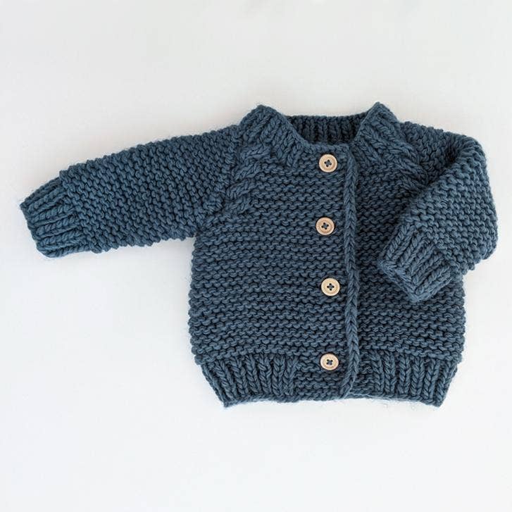 Slate Garter Stitch Cardigan Sweater Baby & Toddler: 6-12 months