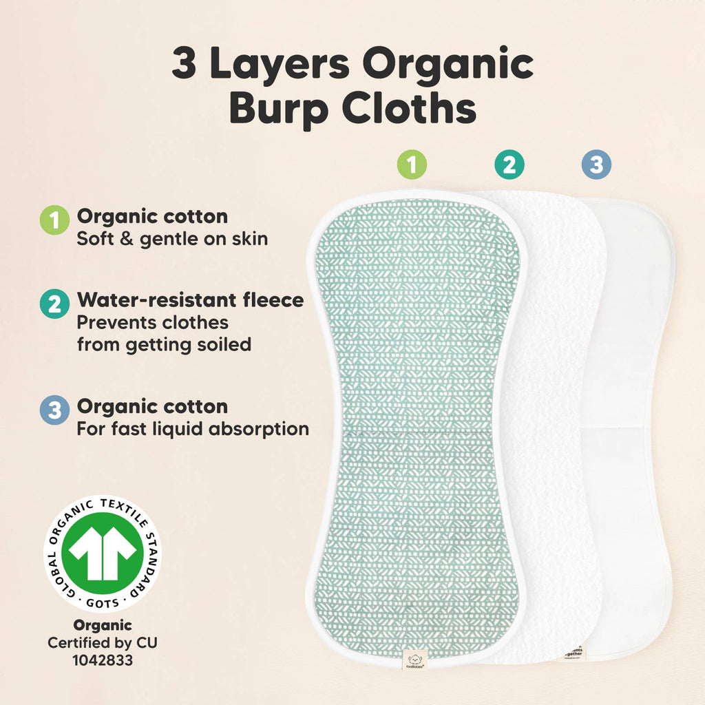 KeaBabies 5-Pack Urban Burp Cloths