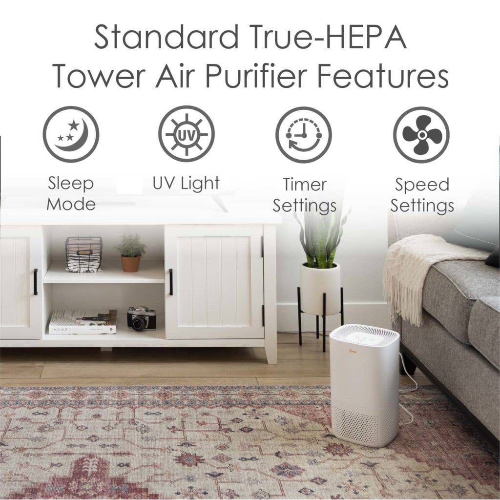 2-In-1 Desk Top Air Purifier & Fan - With HEPA & UVC Light