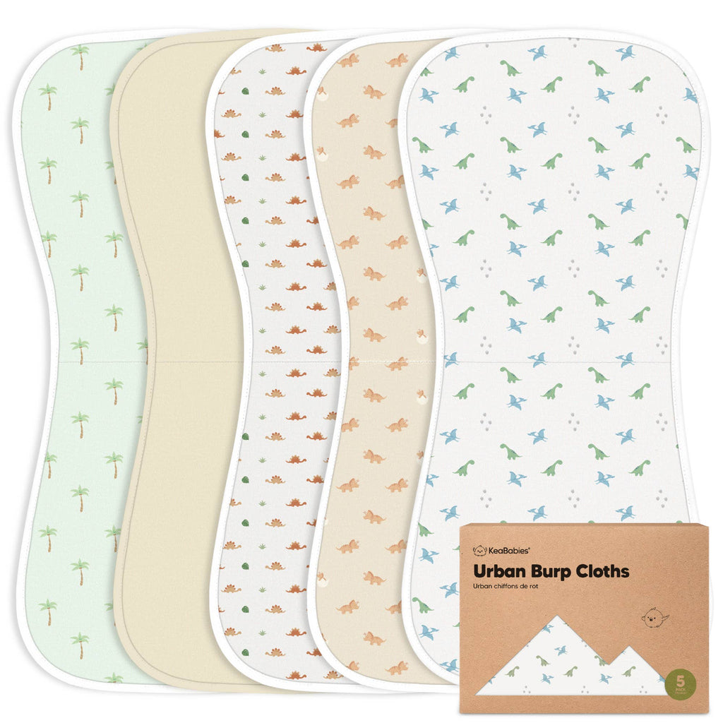 KeaBabies 5-Pack Urban Burp Cloths