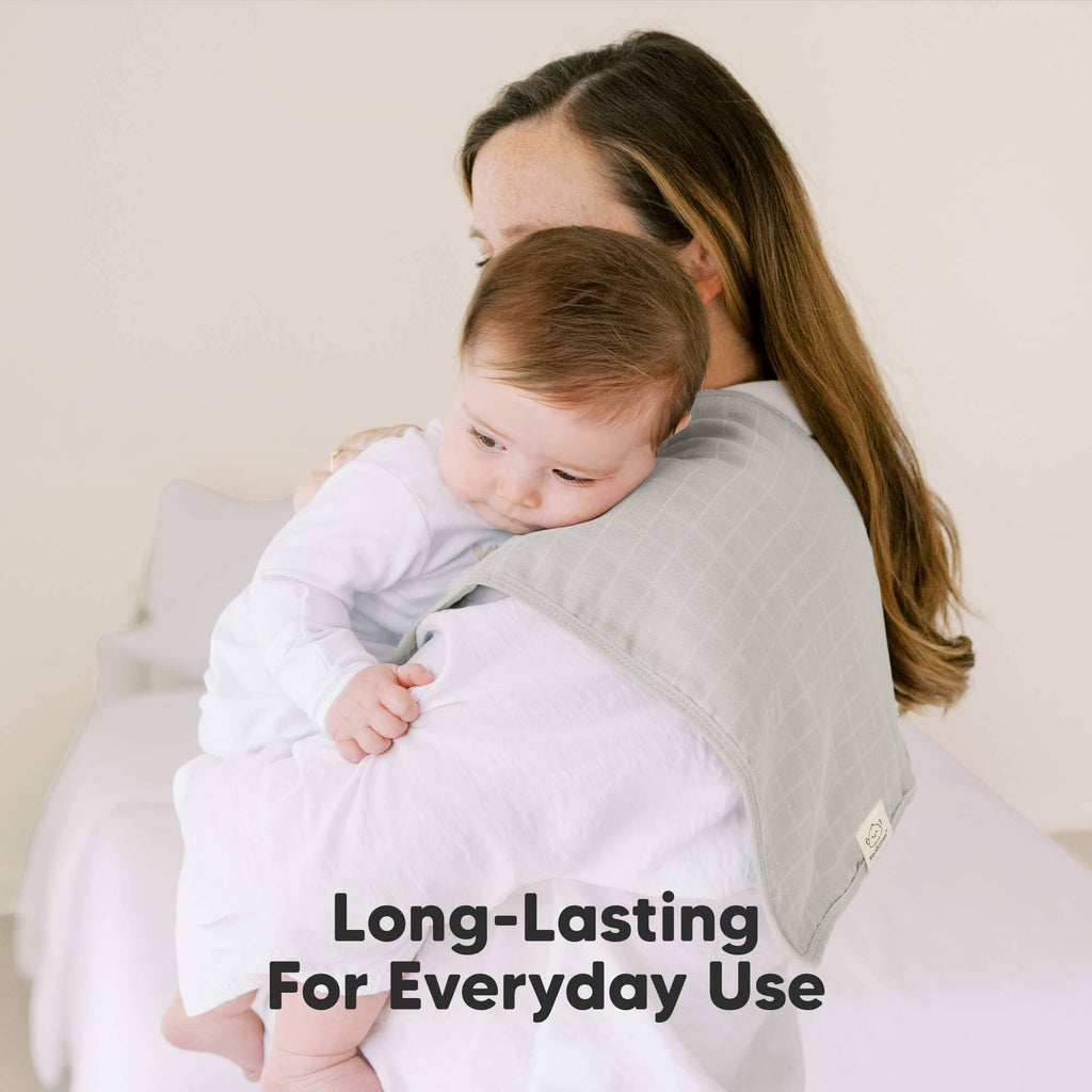 KeaBabies 5pk Lumi Muslin Burp Cloths for Baby Boys, Girls