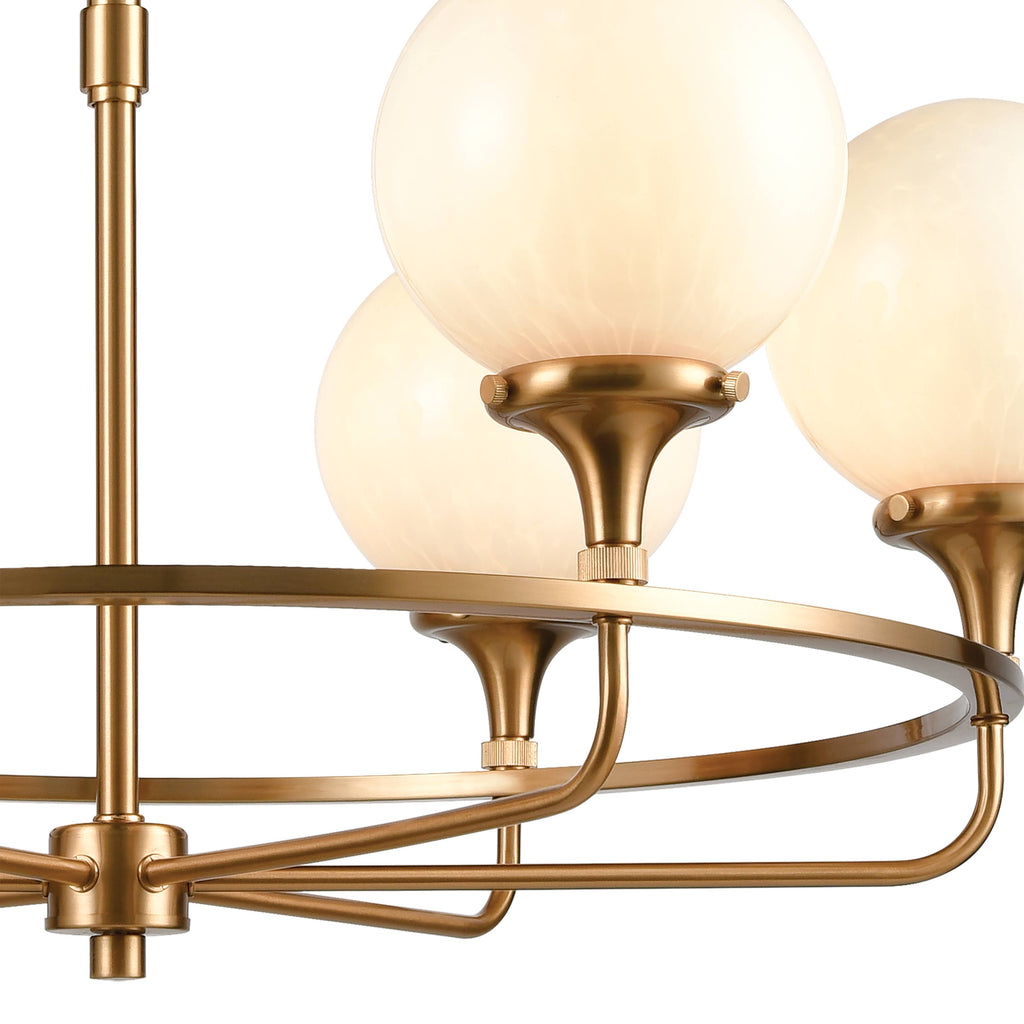 Beverly Hills 6-Light Satin Brass Chandelier Light Fixture