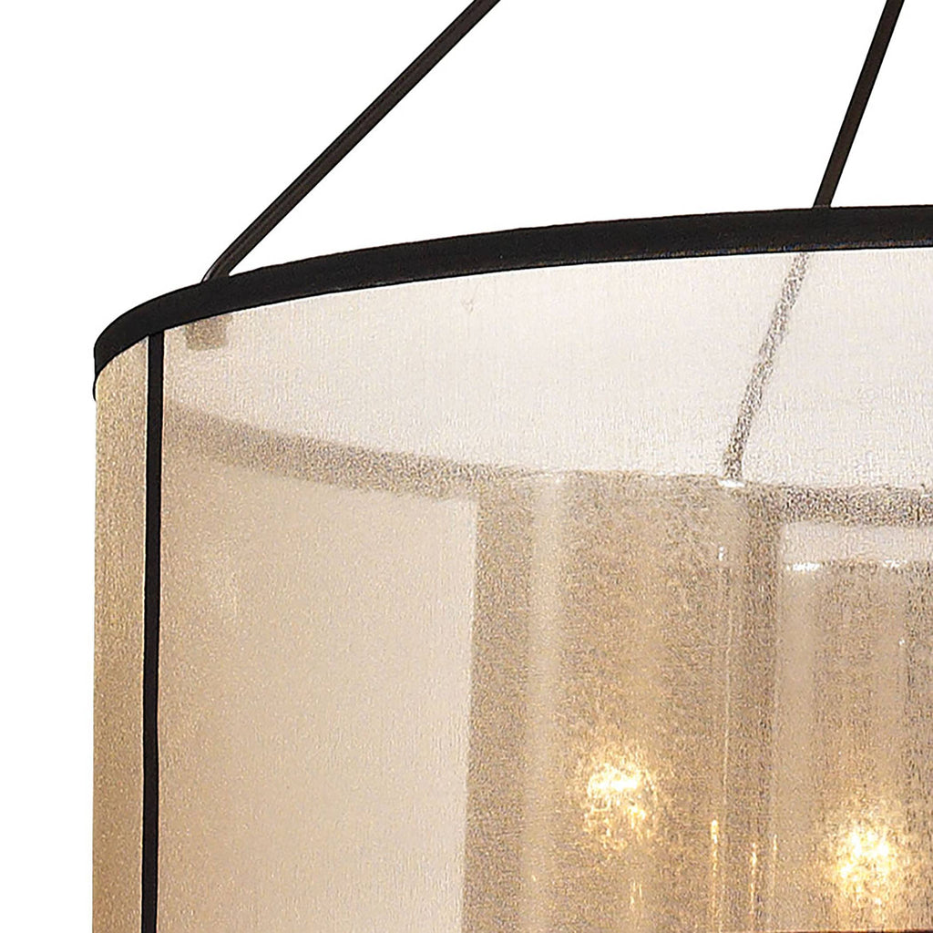 Diffusion 4-Lght Chandelier w/Organza & Mercury Glss 57027/4