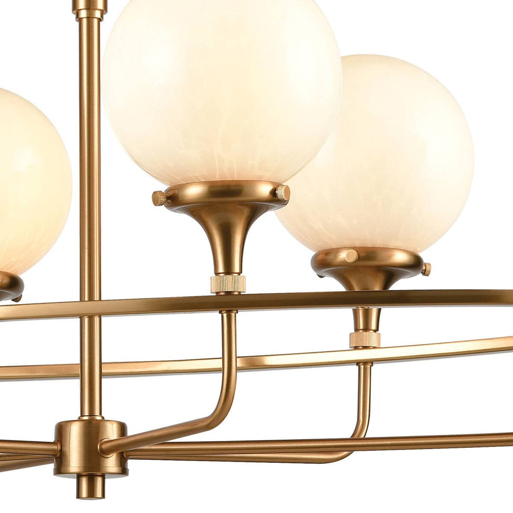 Beverly Hills 6-Light Satin Brass Chandelier Light Fixture