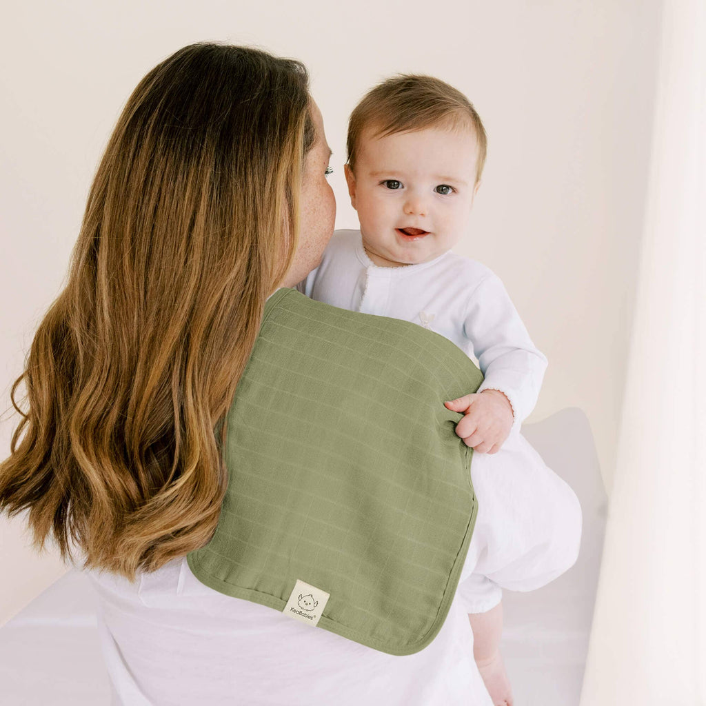 KeaBabies 5pk Lumi Muslin Burp Cloths for Baby Boys, Girls