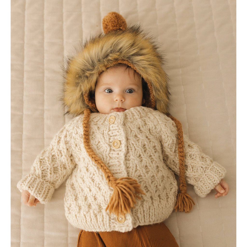 Waffle Cardigan Sweater Natural Baby & Toddler: 0-6 months