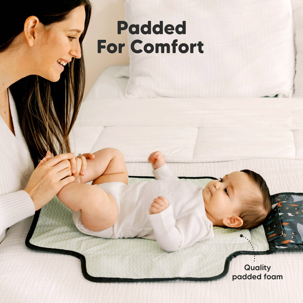Ezee Portable Diaper Changing Pad, Foldable Changing Mat: Woods