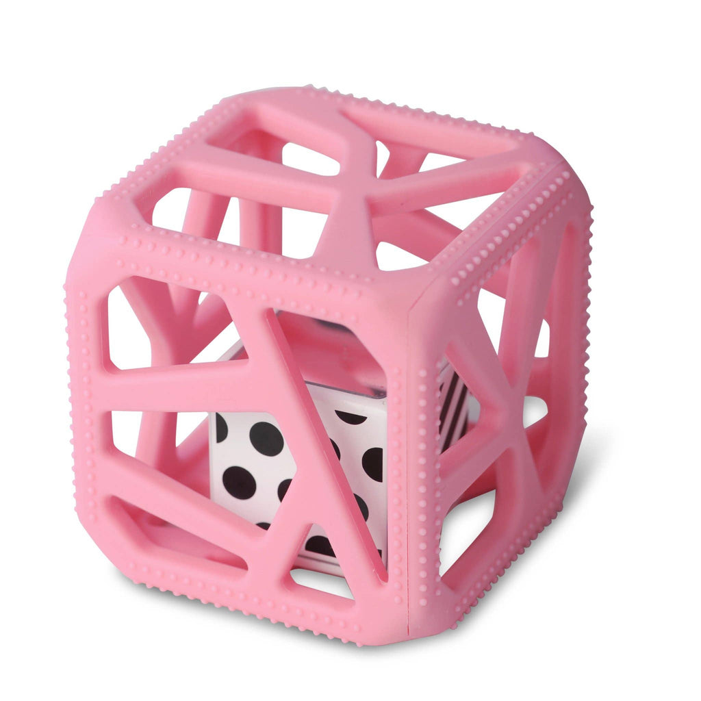 Chew Cube - Silicone Teether Rattle: Mint