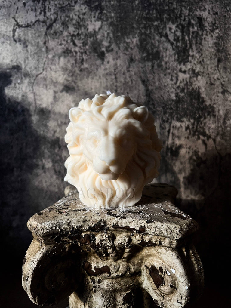 Large Lion Head Candle 4.5x5in