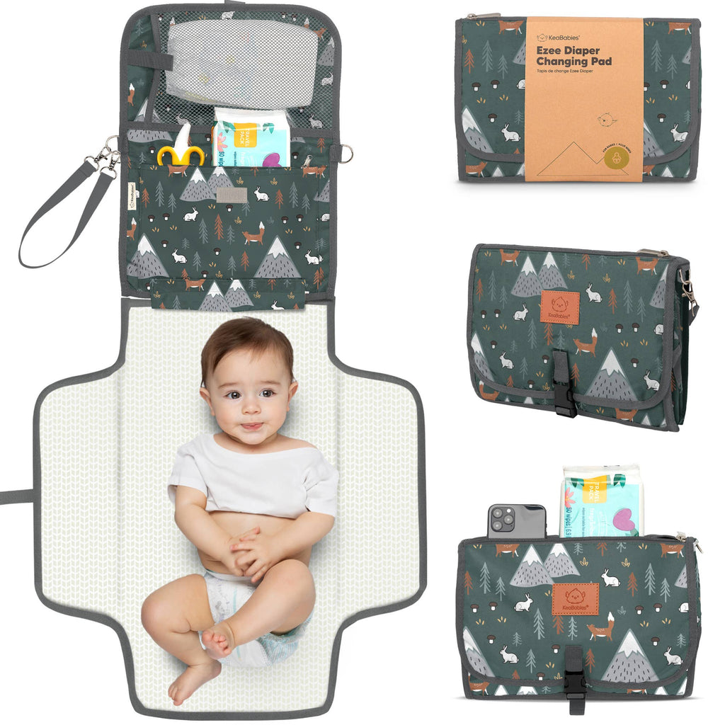 Ezee Portable Diaper Changing Pad, Foldable Changing Mat: Woods