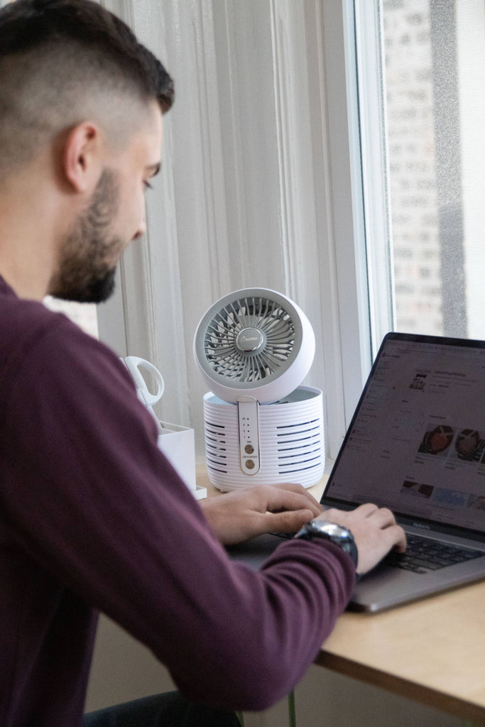 2-In-1 Desk Top Air Purifier & Fan - With HEPA & UVC Light