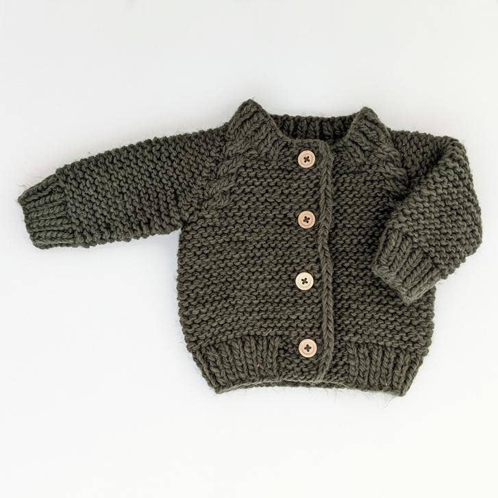 Loden Garter Stitch Cardigan Sweater Baby & Toddler: 12-18 months