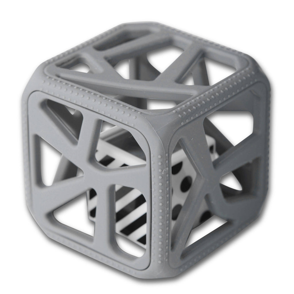 Chew Cube - Silicone Teether Rattle: Mint