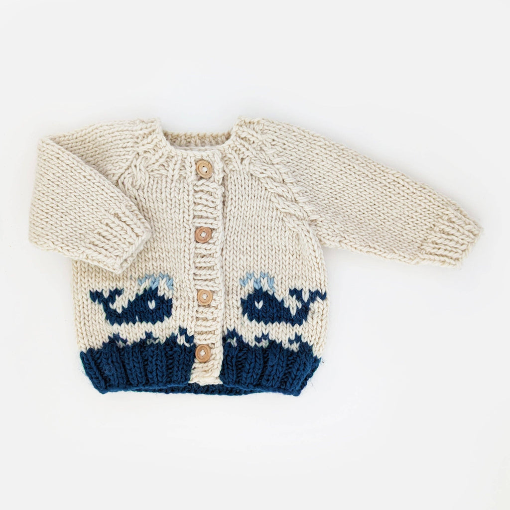Whale Cardigan Sweater for Baby & Toddler: 0-6 months