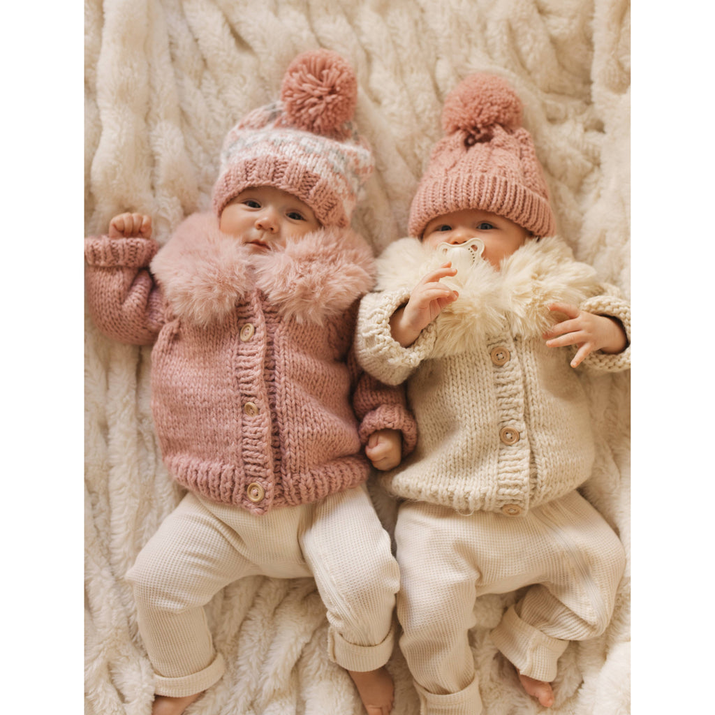 Fur Collar Natural Cardigan Sweater Baby & Toddler: 12-18 months