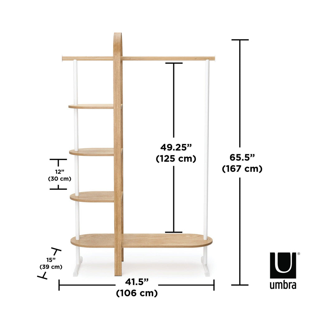 Bellwood Garment Rack: White-Natural