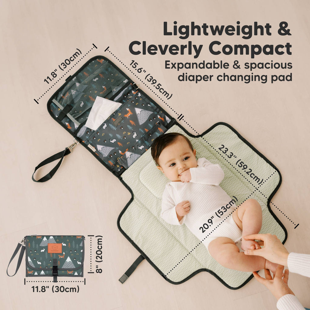 Ezee Portable Diaper Changing Pad, Foldable Changing Mat: Woods