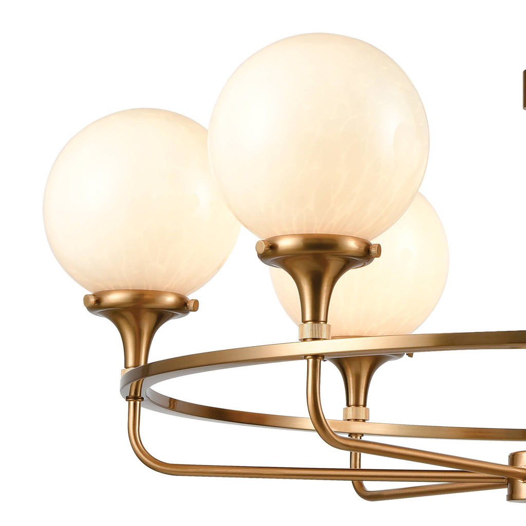 Beverly Hills 6-Light Satin Brass Chandelier Light Fixture