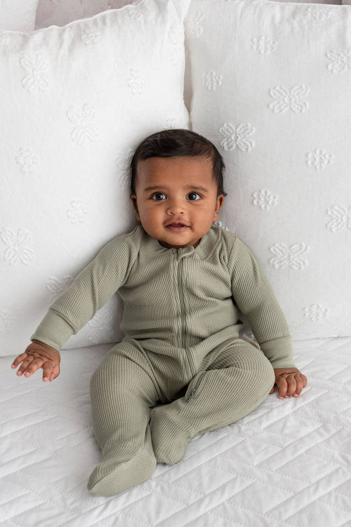 3 Piece Bundle - Organic Baby Waffle Footie Jumpsuit