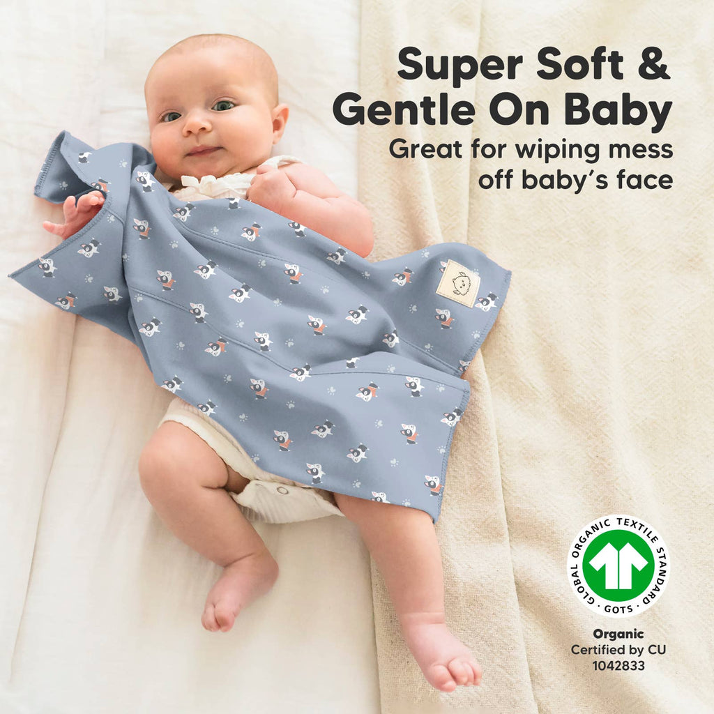 KeaBabies 6-Pack Shea Burp Cloths: Pets and Paws